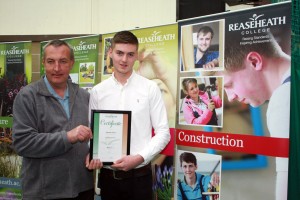 Best apprentice joiner Ed Oliver with employer Craig Hallworth