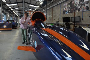 BBC Radio Stoke presenter James Watt with Bloodhound SSC