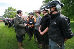 George Osborne chats to arboriculture students.