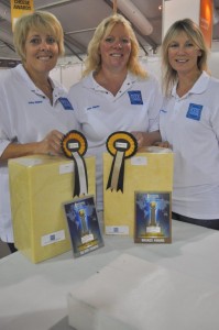 Food technologists Andrea Winkler, Jane Gilman and Penny Masters with award winning cheeses