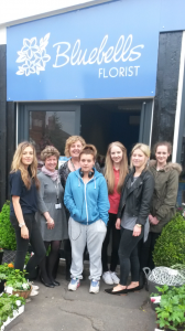 Floristry students and staff during their visit to Bluebells Florist