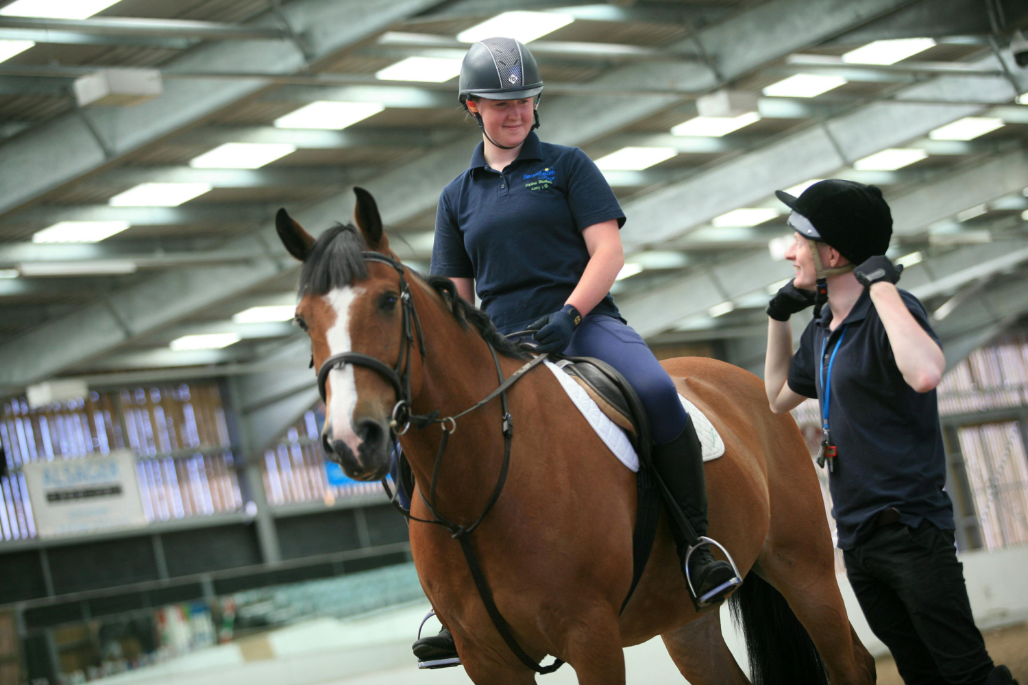 Student riding horse Reaseheath College