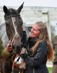Trainer Hannah Roach with Iskandar Pecos