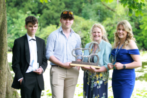 Will Preece, Best Practical Student; Oliver Bill Best Tractor Operator; Lecturer Louise Guy; and Madelyn Sanderson, Endeavour and Progress Award winner.